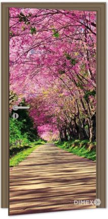 Fototapeta na dvere rozkvitnute stromy